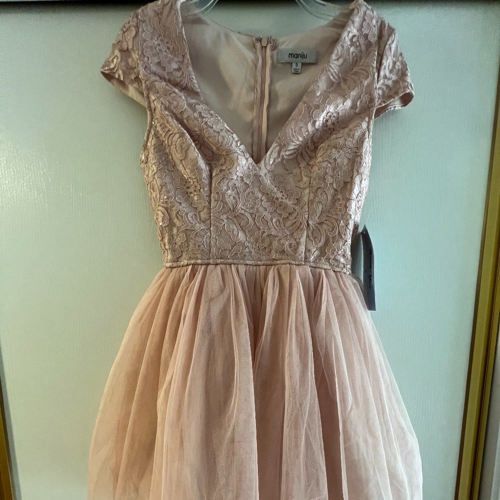 Sparkly pink & silver tulle party dress